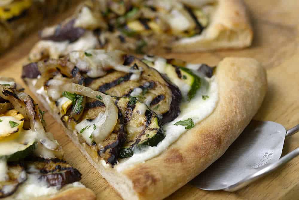 Roasted vegetable pizza recipe by The Culinary Institute of America.