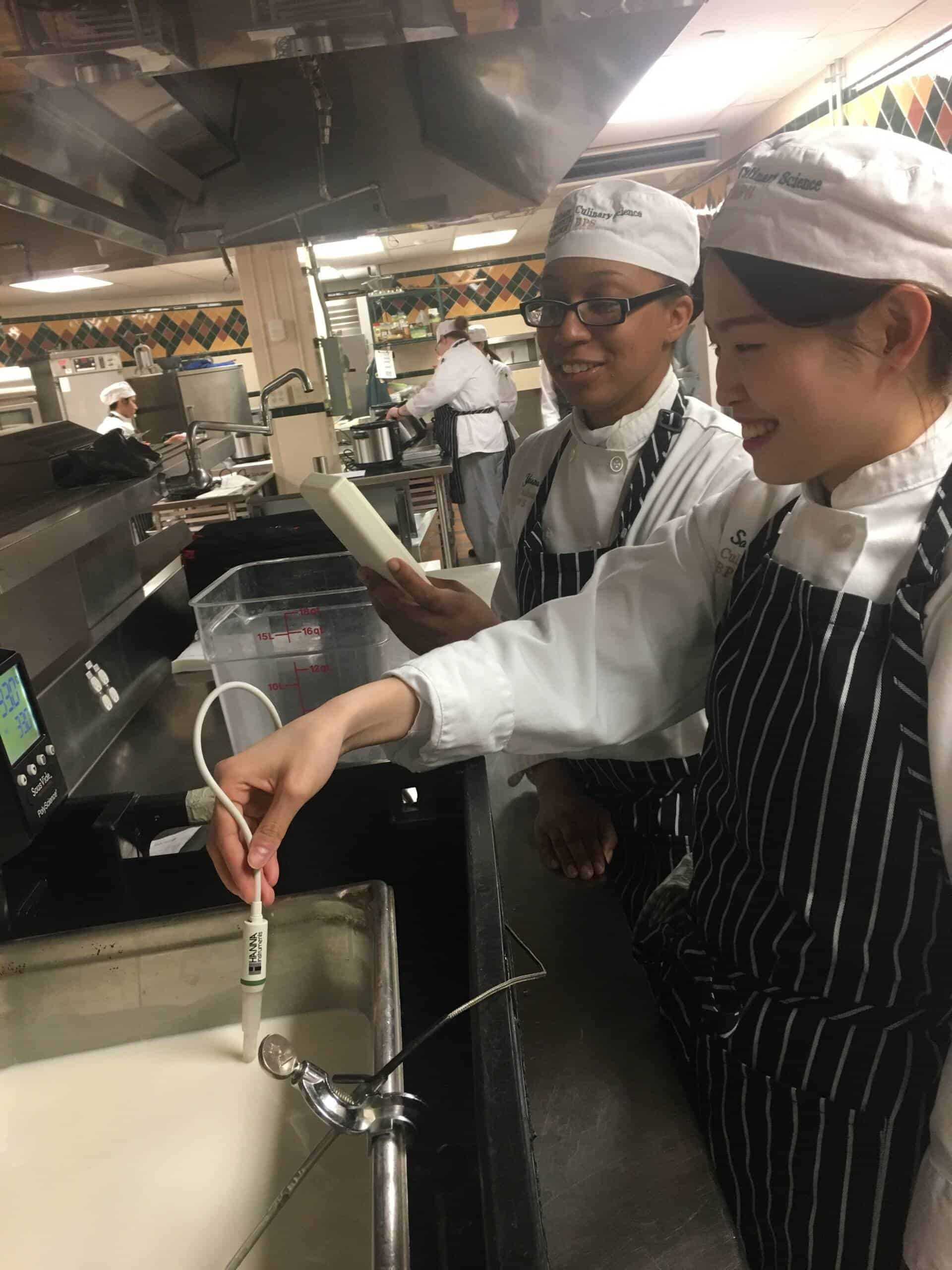 CIA students making cheese