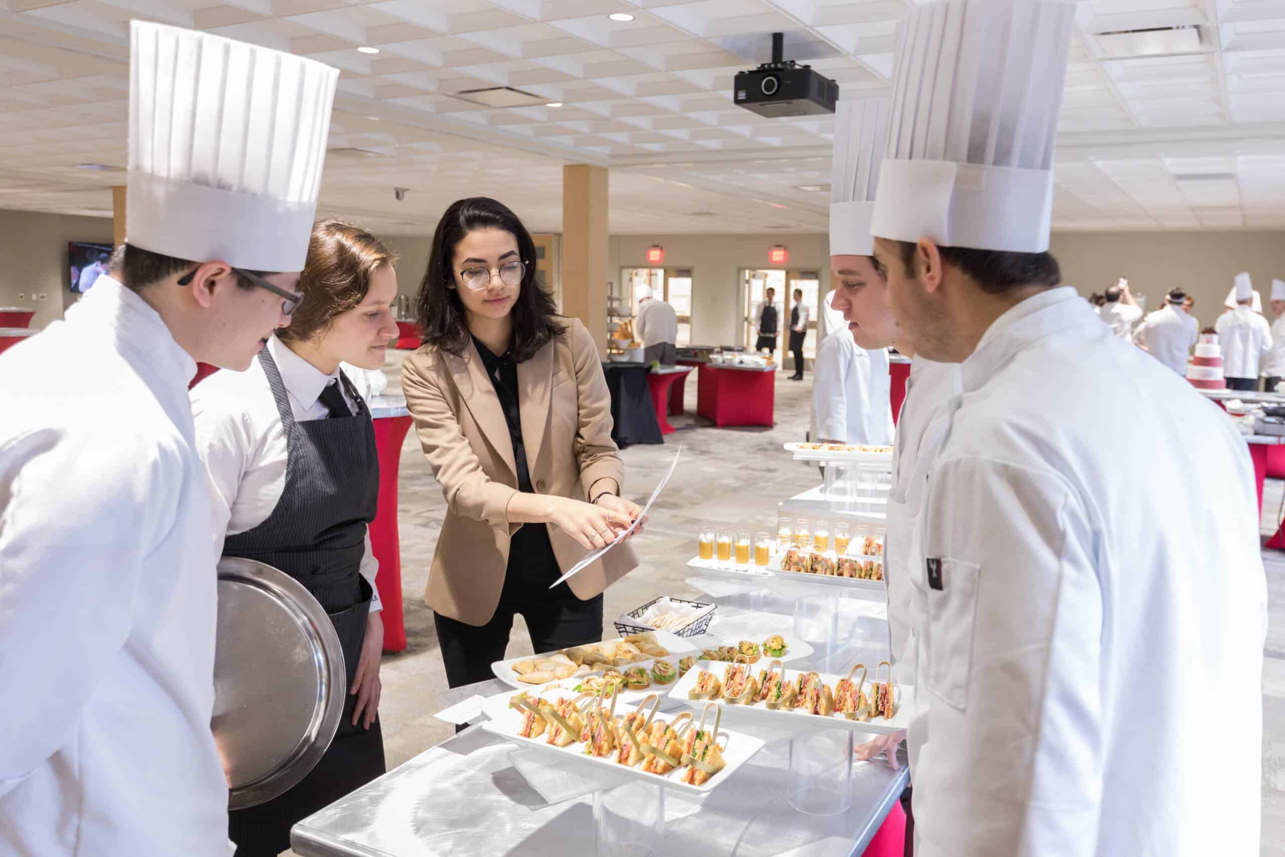 A graduation being catered by the school on The Culinary Institute of America's New York campus. Photographed for a Hospitality campaign