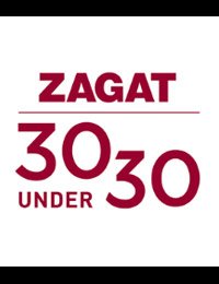 A white background with the words "ZAGAT 30 UNDER 30" written in bold red letters. The number "30" appears twice, with "UNDER" situated between them.