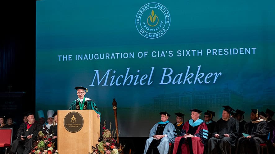 On October 17, Michiel Bakker was installed as the Culinary Institute of America’s (CIA) sixth president.